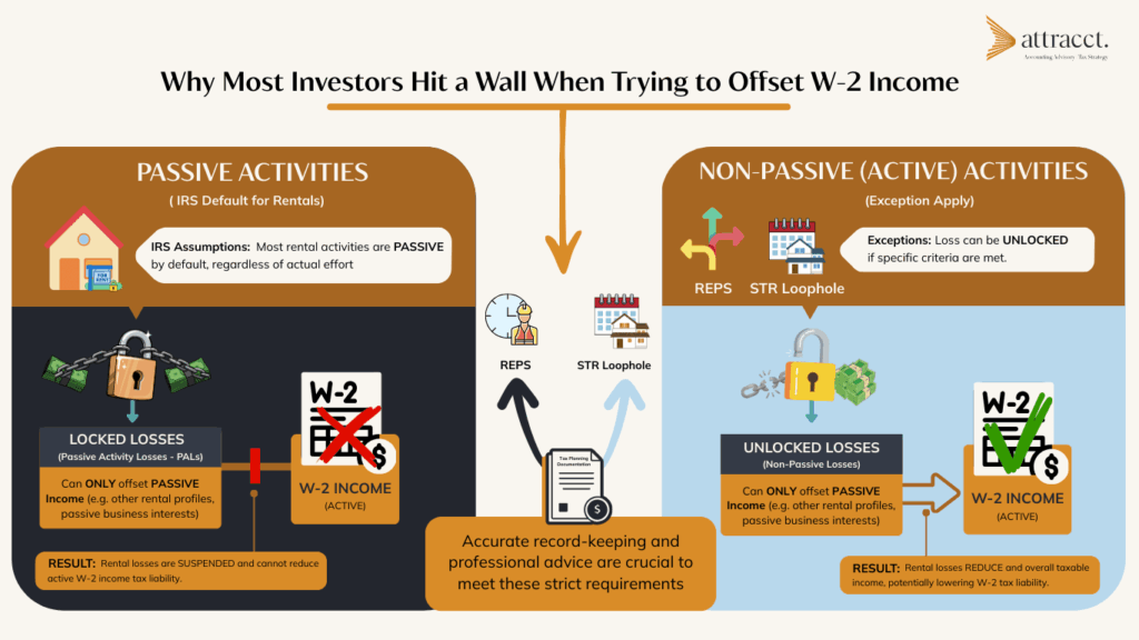 why do most investors fail to offset w-2 income
