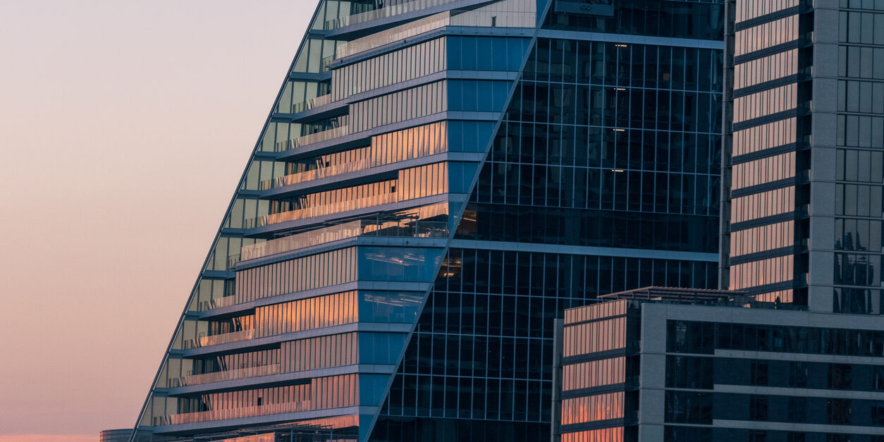 Austin Skyline over the Colorado River towards the sunset from the Congress Street Bridge