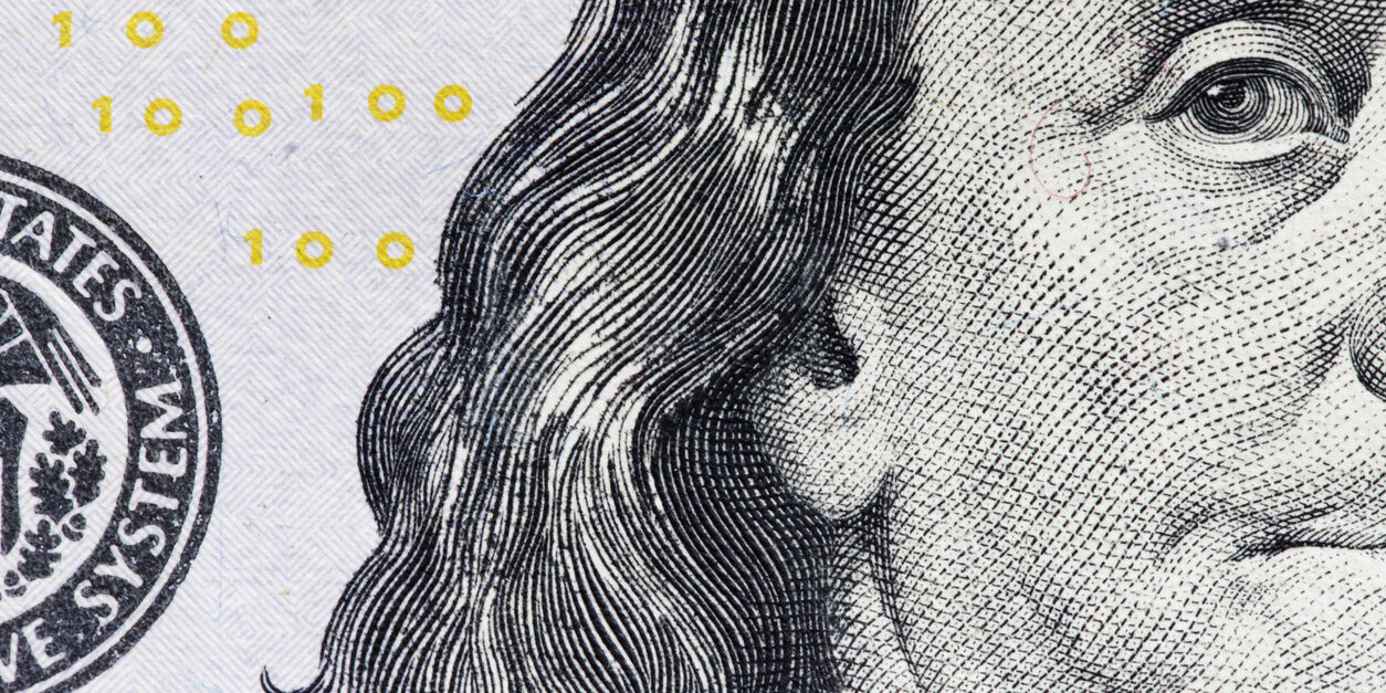 new 100, the new hundred-dollar bill close-up, the protection system