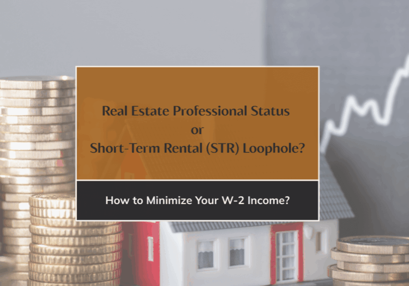 real estate professional status or STR loophole cover page